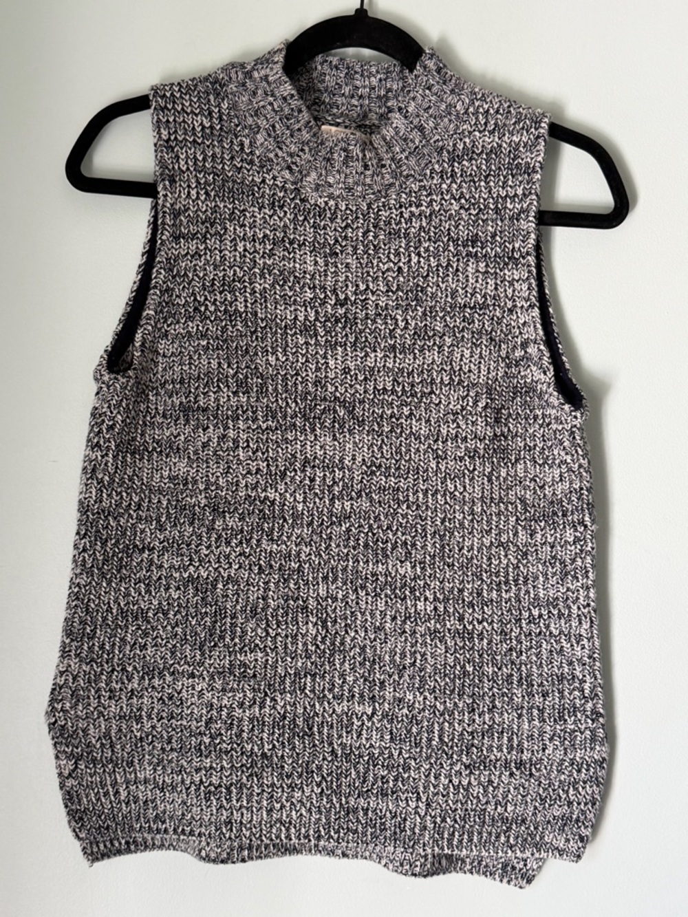 J.Crew Wool Blend Marled Sweater Vest Funnel Neck Sleeveless Knit XS